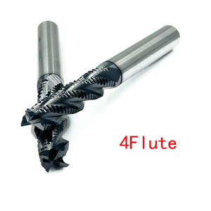 Fraise à dégrossir Bibo Hrc56 à 4 dents, revêtement nano noir, manche droit, pour acier - Product Image 3