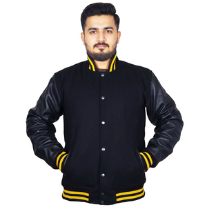 Veste universitaire streetwear en gros pour hommes, veste décontractée personnalisée style Letterman - Product Image 1