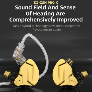 KZ ZSN Pro X Écouteurs intra-auriculaires HIFI à conducteur hybride 1BA+1DD, avec basses HIFI, micro et fonction de monitoring, <span class=keywords><strong>pour</strong></span> le sport, version améliorée Or - Product Image 2