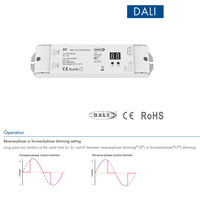 DT 100V-240V AC DALI Triac Dimmer Push Dim Dali2 Controlador de corte de fase Fase inversa o Fase avanzada 0-100% Atenuación 150W-360W