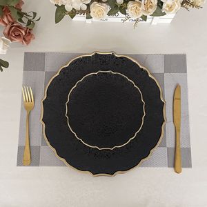 Platos de Presentación Redondos de Plástico Blanco Elegantes para Decoración de Mesa de Boda, Eventos y Fiestas - Product Image 3