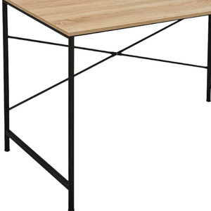 HMS 47 \ "scrivania per Computer in legno massello di legno naturale e nero Design semplice scrivania da ufficio per camera da letto o da pranzo con mensola - Product Image 5
