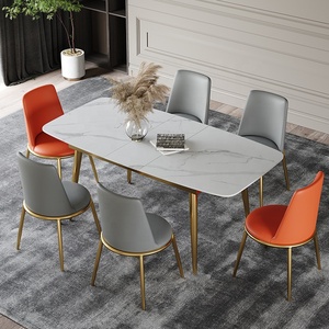 2022 thiết kế mới thời trang hiện đại bàn ăn hình khối nhỏ bằng đá cẩm thạch với kim loại cho gia đình và khách sạn sử dụng nhà bếp - Product Image 6