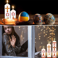 2 Bougies Religieuses Blanches Lumineuses pour Baptême, Prière, Pâques, Décoration de Fête, Cirios Religiosos Católicos, Pâques, Piliers de Pâques