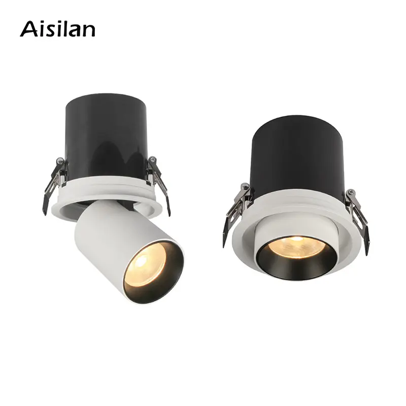 Aisilan Office hotel pictures retractable adjustable wall washer anti glare recessed cob led ceiling spot light downlight