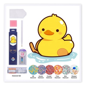 Haute qualité bricolage <span class=keywords><strong>jaune</strong></span> <span class=keywords><strong>canard</strong></span> Animal thème diamant <span class=keywords><strong>peinture</strong></span> ensemble mignon nouvelle maison décoration murale Kit nouveau acrylique - Product Image 1
