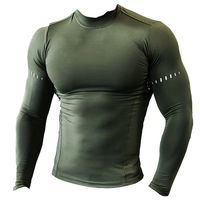 Hauts de Compression Homme pour la Course, T-shirt à Manches Longues Personnalisable, Sous-vêtement Technique de Sport pour la Gym et l'Entraînement
