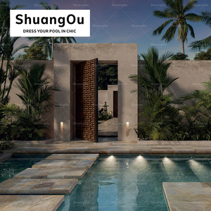 <span class=keywords><strong>Azulejos</strong></span> para Piscina Antideslizantes de Alta Calidad, 300x600 mm, Color Azul <span class=keywords><strong>Verde</strong></span>, Aspecto de Piedra, Porcelana, para Paisajismo de Estanques y Terrazas - Product Image 2