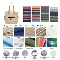 Sac de shopping en toile grande capacité avec fermeture éclair, couleur personnalisable, sac à main en toile multi-poches pour le travail, les trajets et l'école