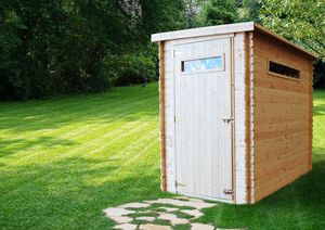 TIMBELA M306A Abri de jardin en bois 2.63m Rangement extérieur 235x198cm Dimensions 19mm Planches faciles à assembler Mobilier de jardin nature - Product Image 6