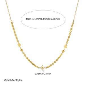 Fashion Pendant Necklace Gold Plated Flower Shape Pave Setting Daily Wear Gift Jewelry N3967 - Product Image 4