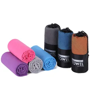 Logo Custom Double Side Velvet Quick Dry Towel Portable Fitness Microfiber Sports Fitness Beach Towel