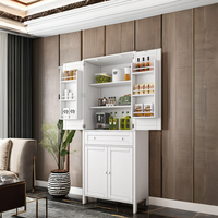 Buffet de cuisine moderne de luxe en panneau MDF blanc, réglable, pour salles à manger et salons, hôtels, meubles de maison