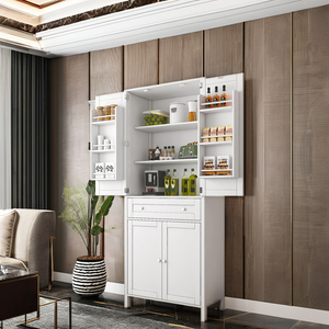 <span class=keywords><strong>Buffet</strong></span> de cuisine moderne de luxe en panneau MDF <span class=keywords><strong>blanc</strong></span>, réglable, pour salles à manger et salons, hôtels, meubles de maison - Product Image 3