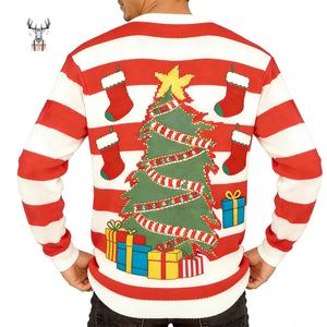<span class=keywords><strong>Pull</strong></span> de Noël <span class=keywords><strong>moche</strong></span> pour homme à col rond avec motif de <span class=keywords><strong>sapin</strong></span> de Noël amusant en tricot, décoration de petite cloche, vente en gros personnalisée Nanteng - Product Image 2