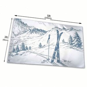 ธงปาร์ตี้งานฉลองครบรอบธีมสกี สีสันสดใส ขนาด 3x5 ฟุต สำหรับตกแต่งงานอีเว้นท์ทั้งในร่มและกลางแจ้ง พิมพ์ด้วยระบบดิจิทัล - Product Image 3