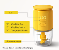 Mini hachoir USB 120W, capacité 600/1000ml, robot culinaire portable sans fil