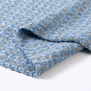 Wholesale Solid Neat 425Gsm, 21.4% Wool 50% Acrylic 28.6%Polyester Tweed Knitted Wool Blend Fabric For Clothing Garment/