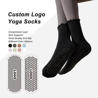 Bas quantité minimale de commande mode nouveauté anti-dérapant Yoga Pilates et Ballet cheville équipage coton avec broderie mignonne avec votre propre logo Grip chaussettes