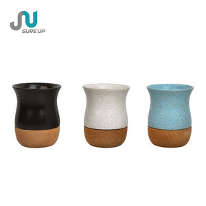 Vente chaude <span class=keywords><strong>Yerba</strong></span> Mate Cup 260 ml Tasse en céramique Mate avec fond en bois de hêtre Services OEM/ODM Coffret cadeau Tasse à eau Tasse à café - Product Image 2