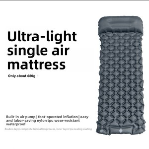 New Cross-border Single-person Inflatable Pad Waterproof Ultra-lightweight Portable Outdoor Camping Sleeping Mat Foot-<b>pump</b> 5cm - Product Image 5
