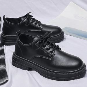 Chaussures décontractées pour hommes, style britannique, chaussures de travail de printemps, respirantes, chaudes, semelle épaisse, cuir microfibre, lacets, étudiant - Product Image 5