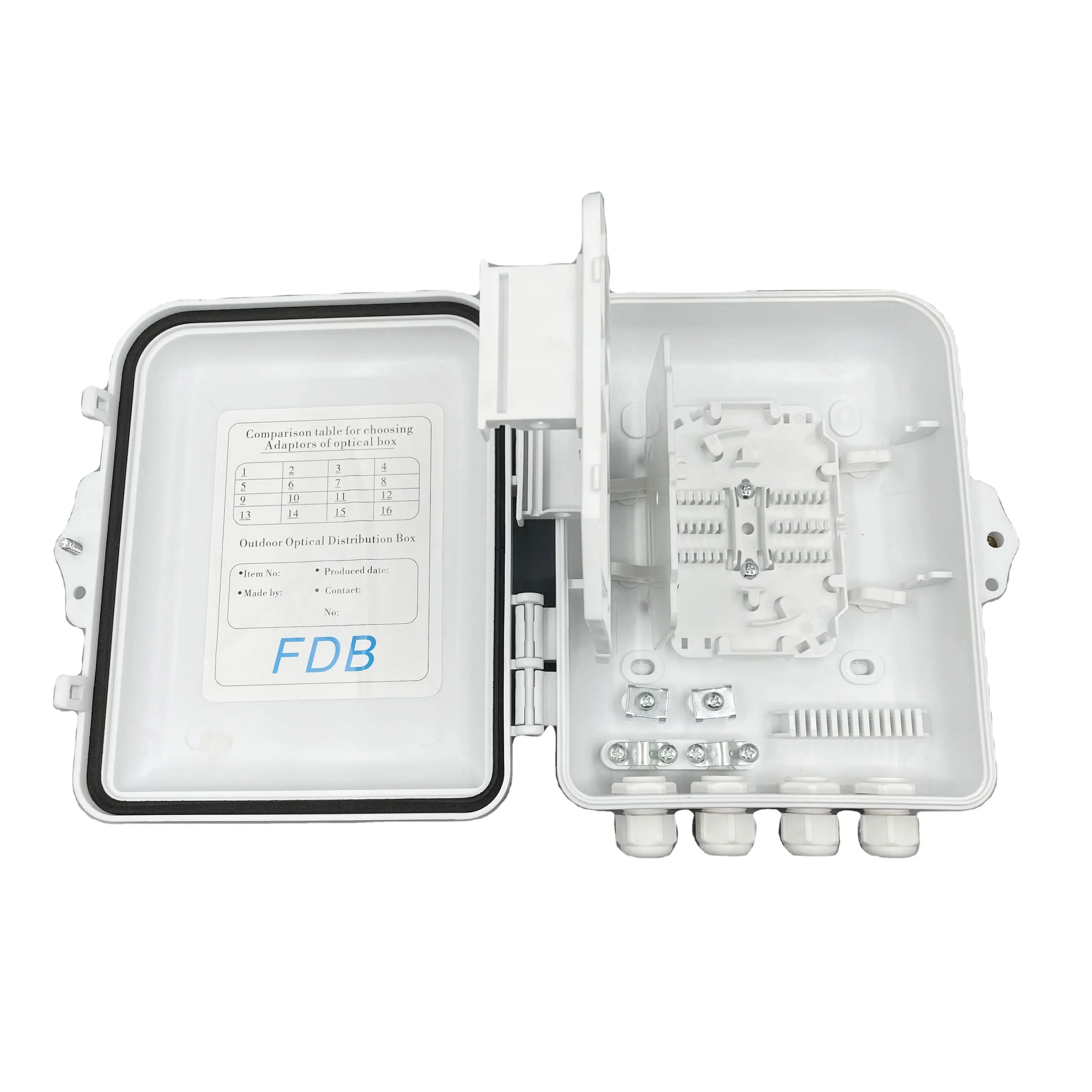 FTTH屋内屋外8コア1X8PLC光ファイバースプリッター (FTTHボックス内) Ftb光ファイバー分配ボックス端子ボックス