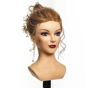 <span class=keywords><strong>JO3</strong></span> 100% Echthaar-Übungskopf mit Schultern für Haarstyling Realistischer Plastik-Mannequin-Übungskopf - Product Image 4