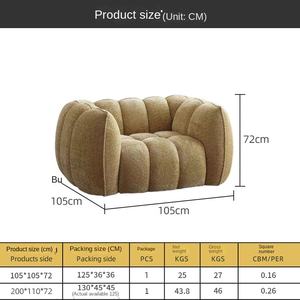 Ensemble de canapés haute densité en tissu compressé type citrouille, mousse pleine, emballé sous vide pour l'exportation - Product Image 5