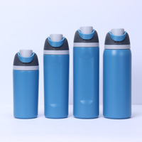 Bouteille d'eau isotherme personnalisée avec logo, 24 oz, en acier inoxydable, double paroi sous vide, gourde de sport avec couvercle rabattable et poignée à paille