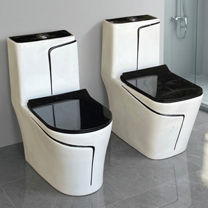 WC monobloc en céramique blanche à double chasse d'eau, coloré, pour salle de bain moderne - Vente en gros - Product Image 6