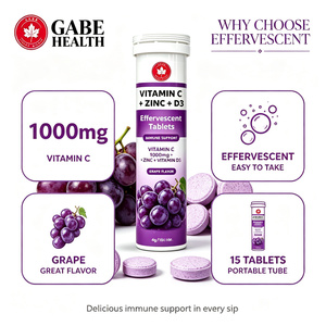 Tabletas Efervescentes de Vitamina C, Zinc y D3 al por Mayor, 100 mg, Refuerzo Inmunológico, Antioxidante, Colágeno, Salud Ósea, Sabor Naranja, OEM - Product Image 3