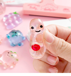 Mini Transparent Fruit-shaped Crystal Squeeze Toy Bouncy Soft Stress Relief Stretchy Latex Kid <b>Gifts</b> Decor Style <b>Randomly</b> - Product Image 5
