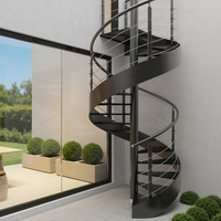 Nouvelle conception de garde-corps en câble en acier au carbone brossé antirouille, avec plaque latérale de protection basse, pour escalier en spirale métallique extérieur