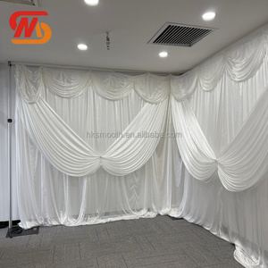 ผ้าม่านตกแต่งฉากหลังงานแต่งงาน ดีไซน์ใหม่ ผ้าสีขาวเนื้อนุ่ม พร้อมผ้าคลุมตกแต่ง - Product Image 1