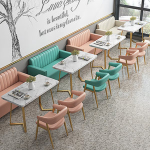 Set di Tavoli e Sedie in Stile Semplice con Braccioli in PU per Negozi di Tè al Latte e Caffetterie Commerciali - Product Image 2