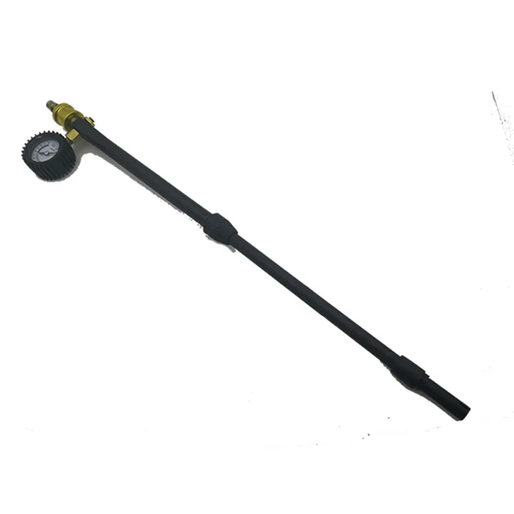 Retractable tire inflation tool with pressure gauge for car and truck