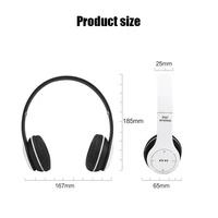 Casque sans fil P47 pour cadeau, casque supra-auriculaire pour jeux, téléphone portable, son stéréo, basses profondes, mains libres, pliable, musique, jeux