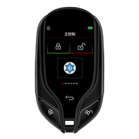 Clé de voiture tactile LCD à 4 boutons, logo personnalisé intégré, entrée sans clé, compatible avec les voitures à démarrage à un bouton / Matériel en alliage d'aluminium
