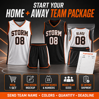 Paquete de Uniforme de Baloncesto Personalizado de 3 Piezas, Camisetas y Pantalones Cortos para el Equipo Local y Visitante, Nombre y Número Personalizados, Proveedor para Clubes