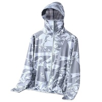 Blouson Bomber Homme Léger en Soie Glacée Camouflage Coupe Slim à Capuche Zippé Protection UV Sportif pour Activités de Plein Air et Randonnée