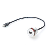 Câble d'extension USB Mini-B mâle vers femelle à montage sur panneau, boîtier métallique, MiniUSB encastré pour équipement industriel