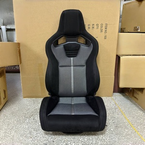 Sedile <span class=keywords><strong>Auto</strong></span> Universale in Tessuto PVC Nero e Grigio, Stile Sportivo, Angolo Regolabile, Modifica Sedile Standard, Vendita all'Ingrosso dal Produttore - Product Image 4