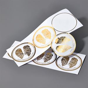 Sea Wave Hot Sale <b>Gold</b> Foil Stamped Custom Design Self-Adhesive Stickers Printing Roll Labels Sticker Holographic Sticker - Product Image 2