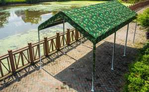 Tentes d'extérieur vertes à double couche en PVC et acier pour événements, auvent de toit de <span class=keywords><strong>voiture</strong></span> portable avec LOGO personnalisé, vente en gros - Product Image 5