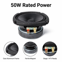 HDW-402 Haut-parleur de graves en ferrite 4.5/115 pouces 50W RMS 100W de crête 8 Ohm Bobine vocale 1.0 pouce pour sonorisation de scène et systèmes PA