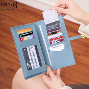 <span class=keywords><strong>Portafoglio</strong></span> <span class=keywords><strong>Donna</strong></span> Ultra-sottile a Doppia Piega, Porta Carte Semplice e Portatile, Elegante <span class=keywords><strong>Portafoglio</strong></span> Lungo Monocolore con Molteplici Scomparti - Product Image 2