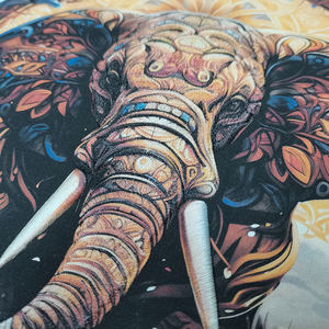 Éléphant de grande taille Totem impression patchs de broderie fer sur patchs personnalisés à coudre broderie pour veste <span class=keywords><strong>manteau</strong></span> - Product Image 3