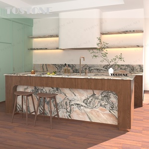 Tostone Isola di Lusso Multifunzionale in Marmo Calacatta Rosa con Piano Cottura a Induzione e Lavello Sottopiano per Case Personalizzate - Product Image 3