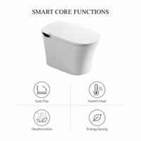 WC intelligent avec fonction bidet, lavage intime, chauffage instantané, veilleuse douce, cuvette allongée, drainage S-Trap/P-Trap